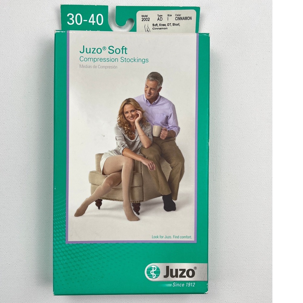 Juzo Soft 2002 AD Knee High Stockings 30-40 mmHg SZ I Short Open Toe Cinnamon